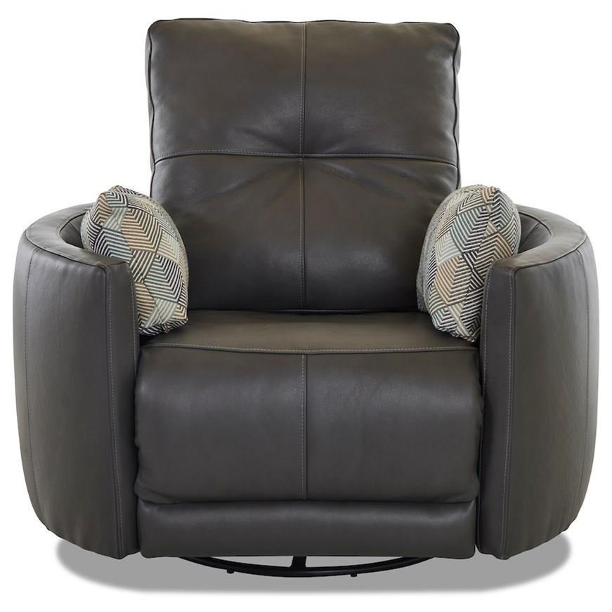 Klaussner Waterloo Contemporary Power Reclining Swivel Barrel Chair